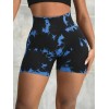 Укорочені велосипеди безшовні Tracks Shorts PUSH-UP Marble 01 (Black blue)